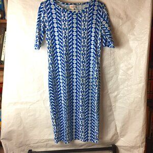 Lu LaRoe Blue Sheath Dress Small